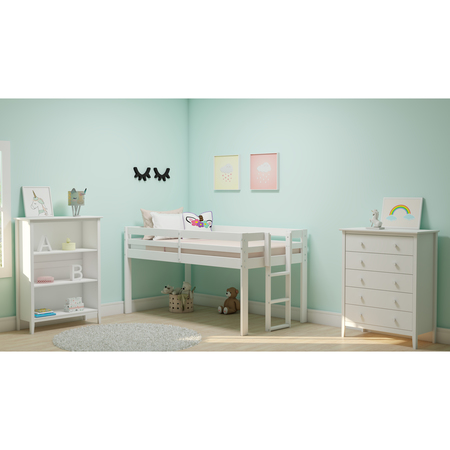 Alaterre Furniture Twin Wood Junior Loft Bed, White, Height: 43 AJJP00WHA